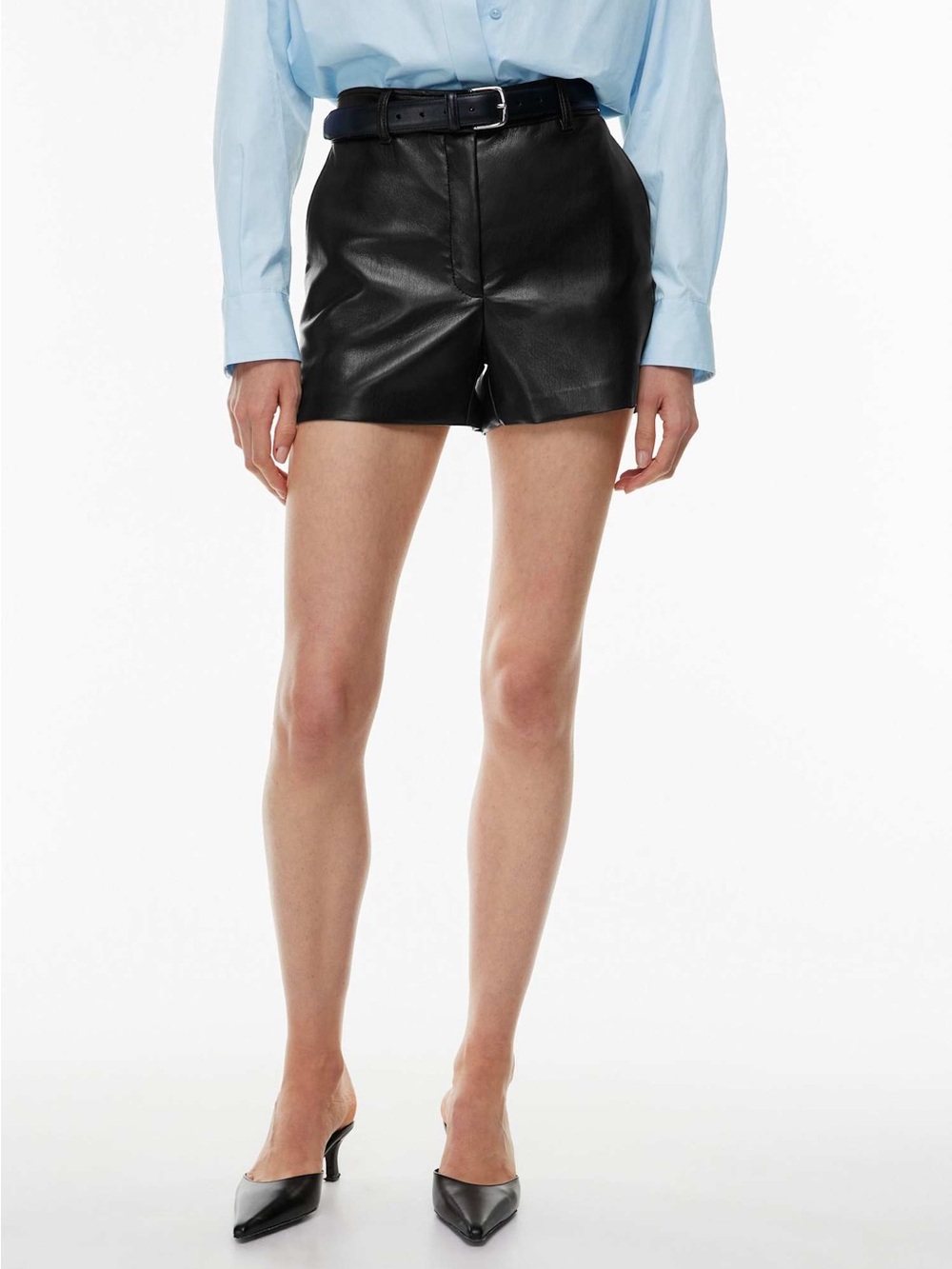 Wilfred Aritzia Agency High Waisted Mini Short in Faux Leather